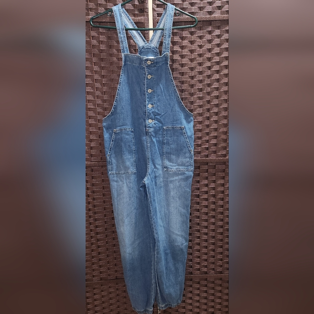 SO Medium Blue Denim Overalls with Adjustable Straps